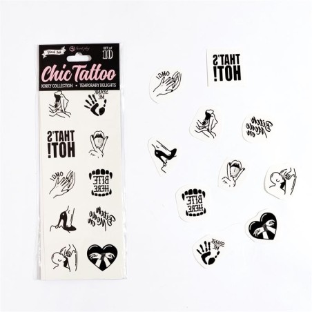 Lot de 10 tatouages temporaires Kinket Collection