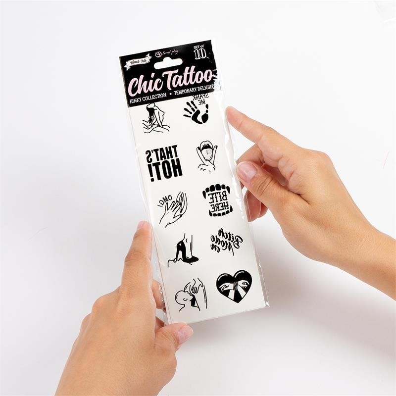 Lot de 10 tatouages temporaires Kinket Collection