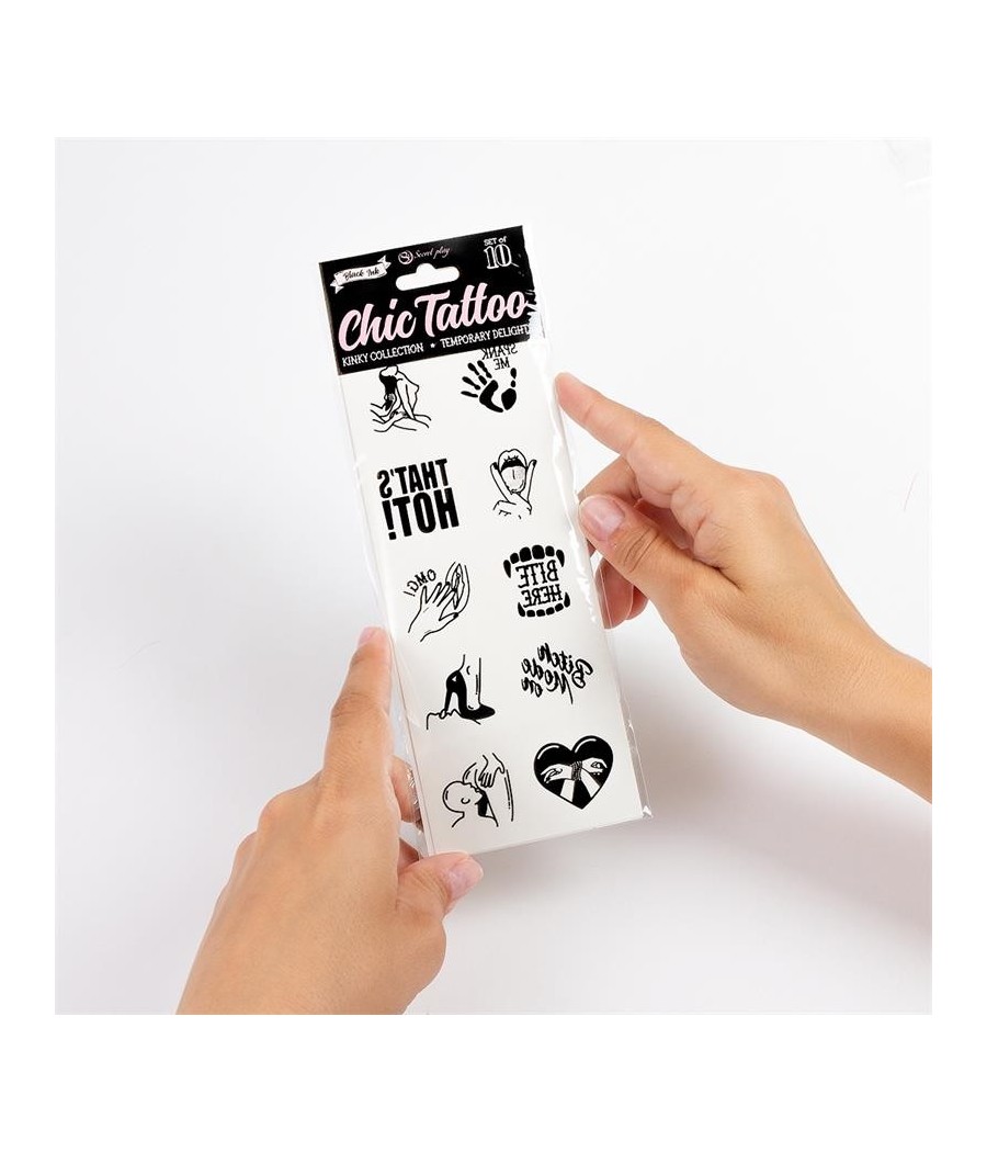 Lot de 10 tatouages temporaires Kinket Collection