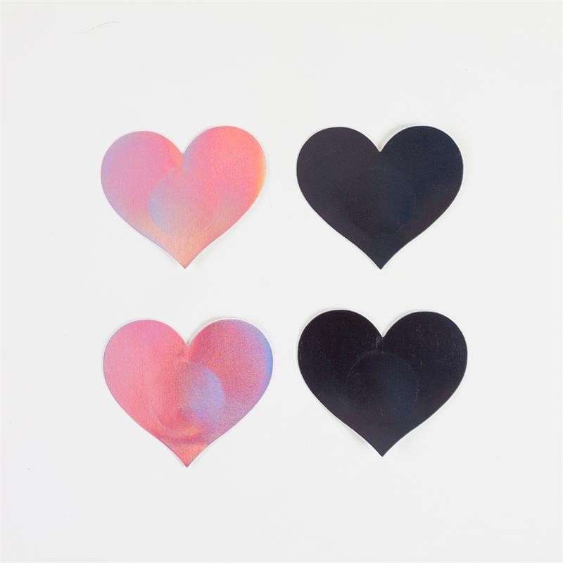 Waouh les seins ! cache tétons coeur holographiques