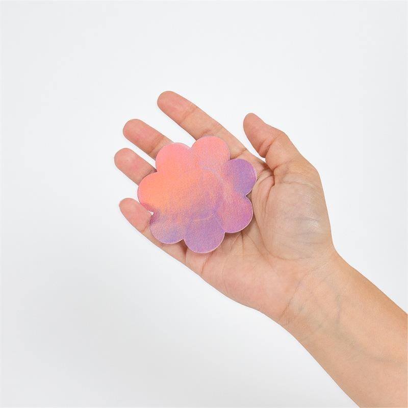 Waouh les seins ! cache tétons fleurs holographiques