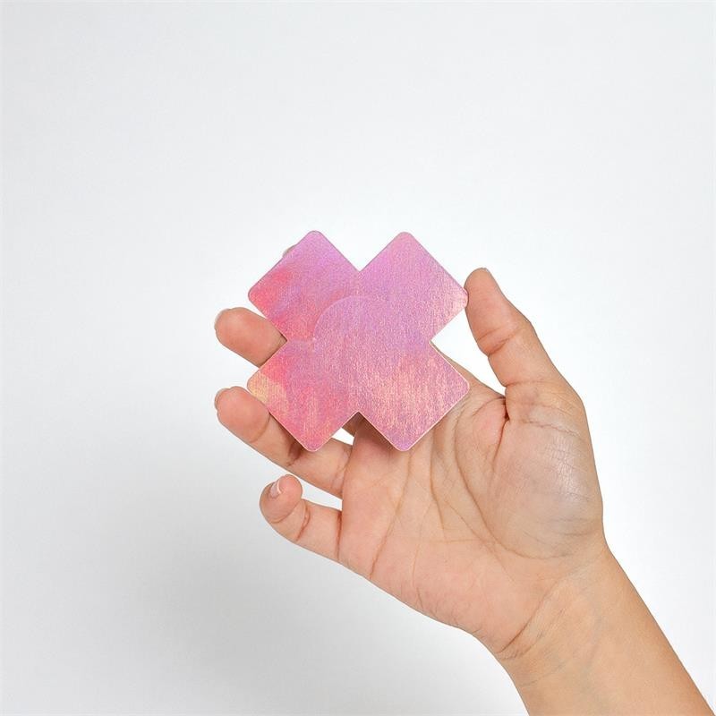 Waouh les seins ! cache tétons croix holographiques