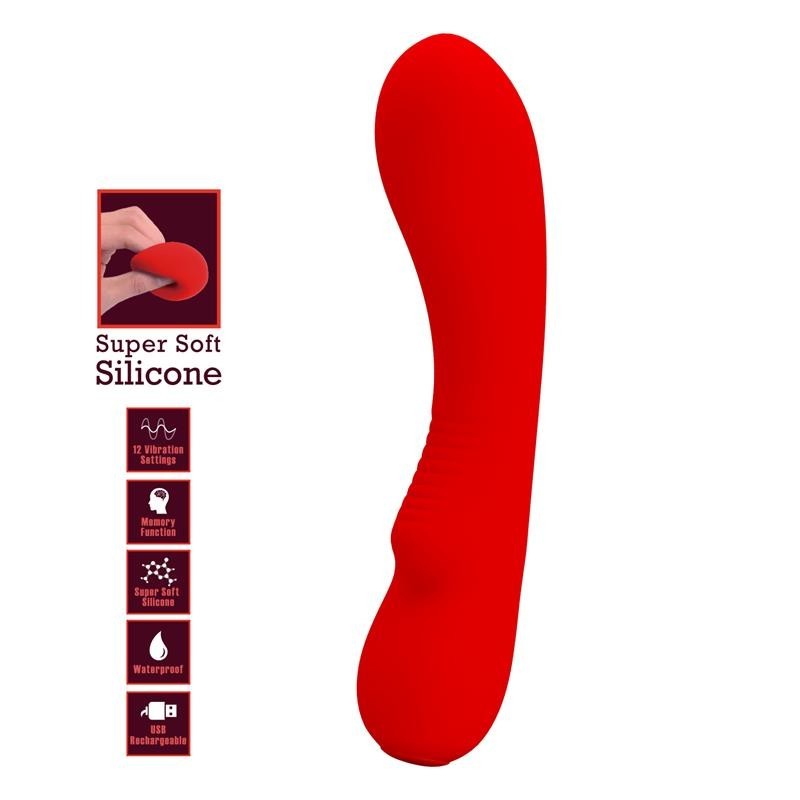 Prescott vibromasseur USB silicone rouge