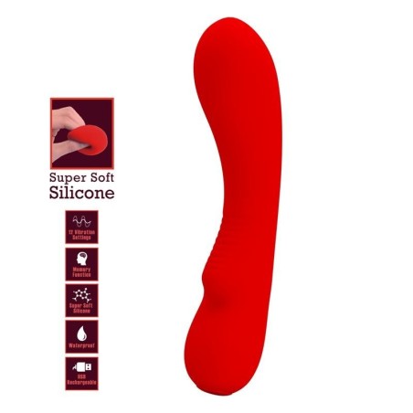Prescott vibromasseur USB silicone rouge