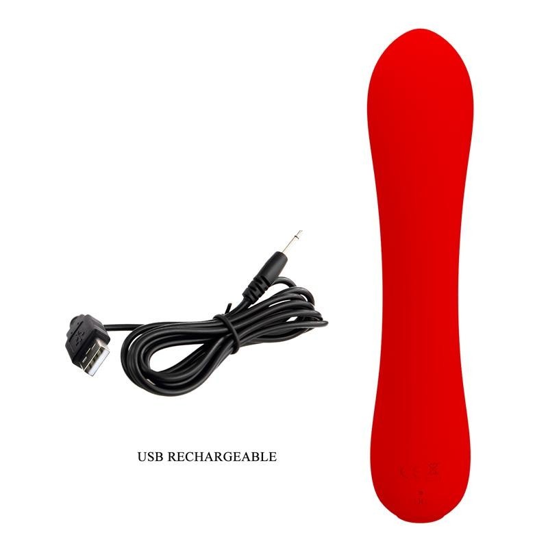 Prescott vibromasseur USB silicone rouge