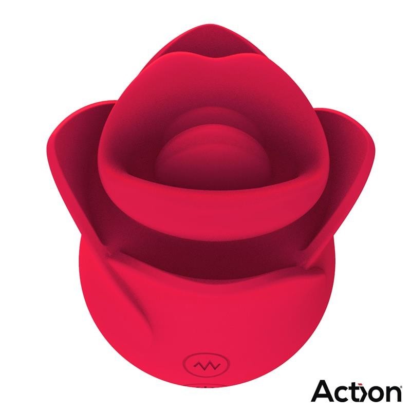 Meryl stimulateur vibromasseur de Rose avec Langue 2 Moteurs