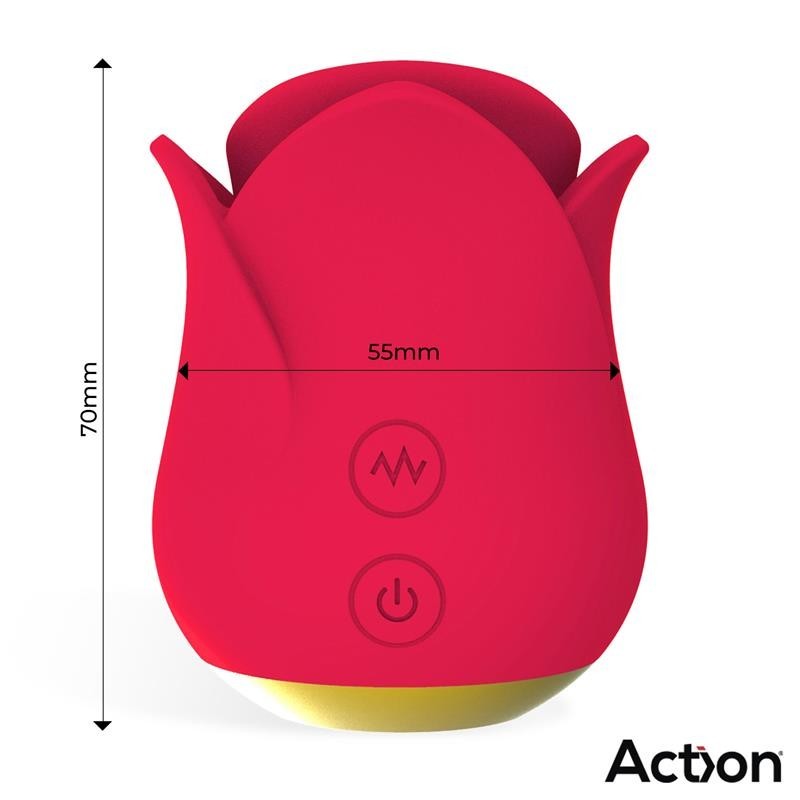 Meryl stimulateur vibromasseur de Rose avec Langue 2 Moteurs