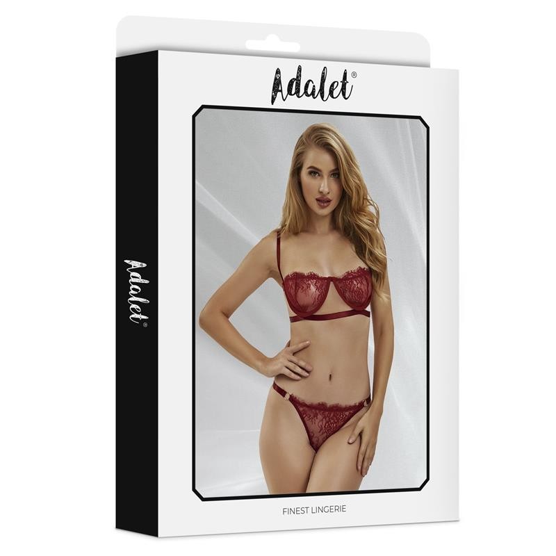 Mia Set soutien-gorge et Tanga de dentelle Bordeaux