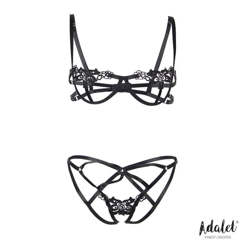 Emma ensemble soutien-gorge ouvert et culotte ouvertes