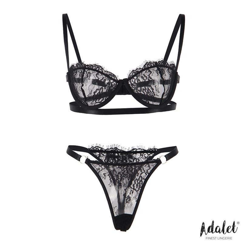Mia Set soutien-gorge et Tanga de dentelle noir