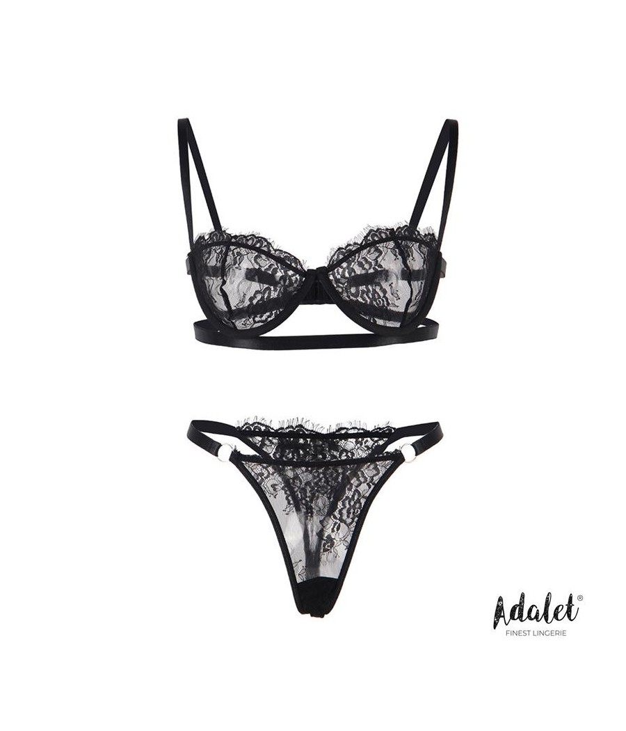 Ensemble Mia soutien-gorge et string en dentelle noir