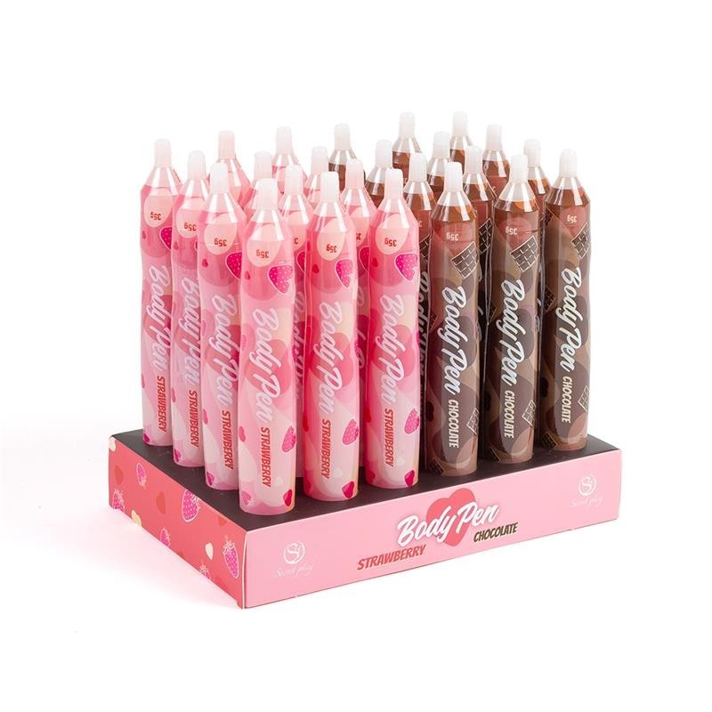 body Pen Display avec 24 unités - 12 fraise + 12 Chocolat