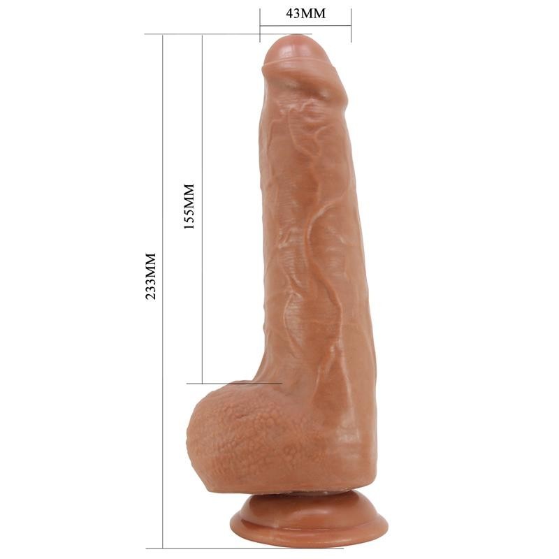 Gode avec testicules et peau glissante 23,3 cm