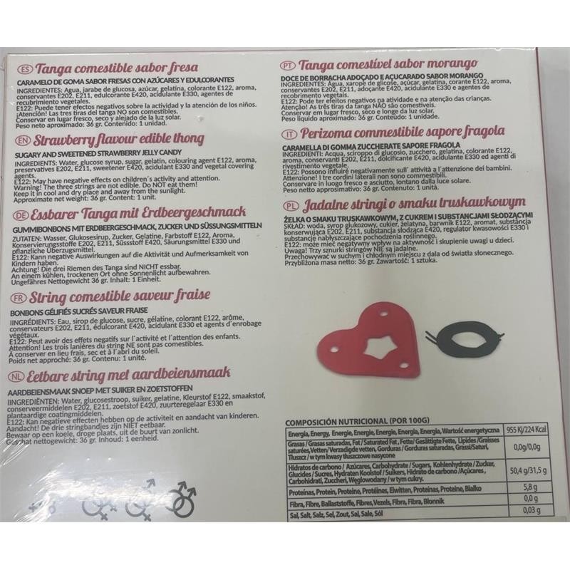 Tanga Comestible Unisexe fraise