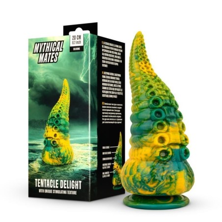 Gode Tentacle Delight Vert et jaune 22,4 cm - 8,8