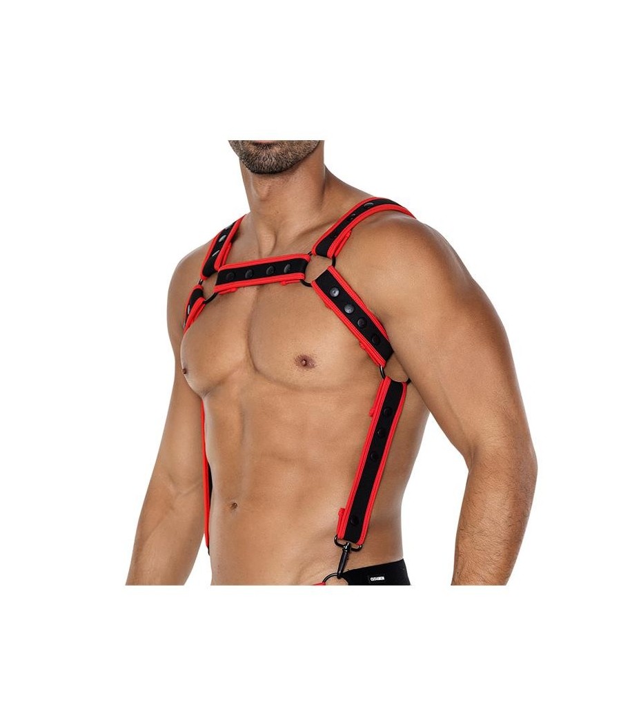 H4RNESS05 harnais de poitrine Neon rouge Taille Unique