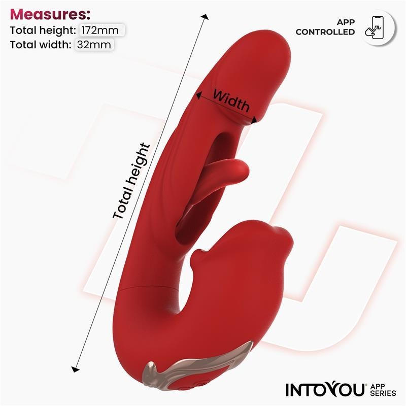 Mouty Vibromasseur avec fonction grignotage et flappement avec application