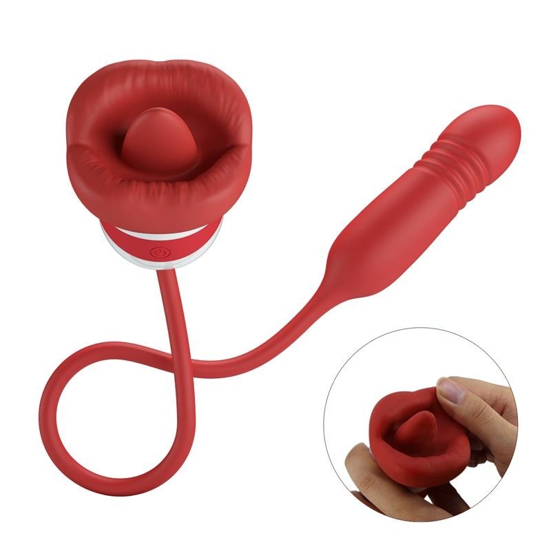 Stimulateur de bouche Lameteo et balle vibrante avec Thrusting Ashlyn