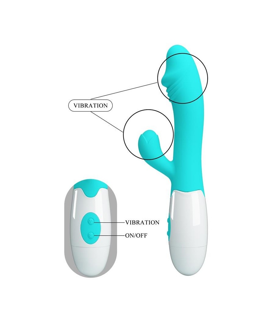 Snappet vibromasseur Rabbit 30 fonctions Bleu