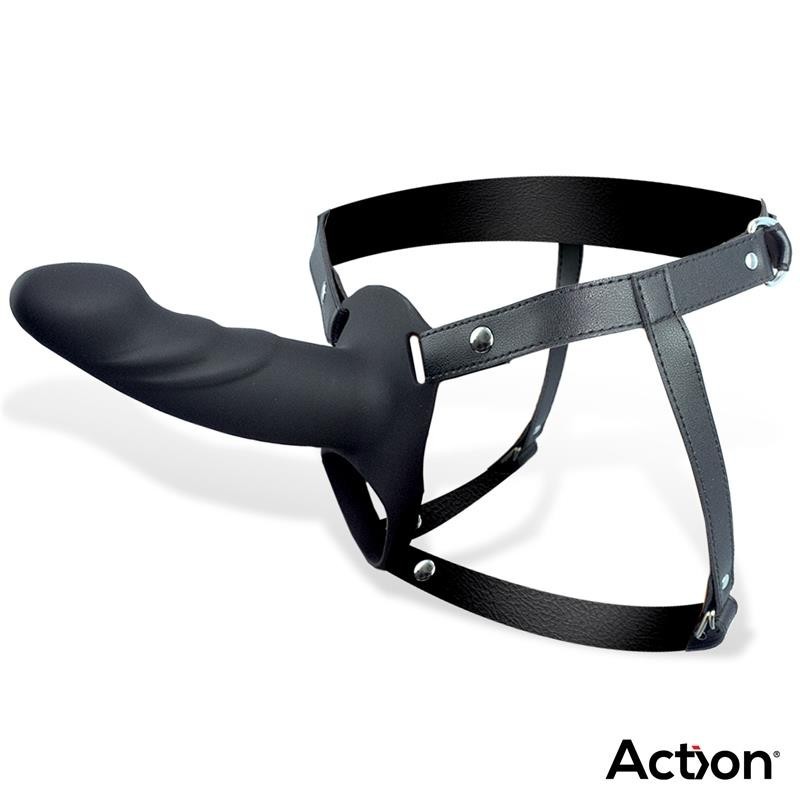harnais Strap-on avec Gode creux silicone Premium taille L Noir