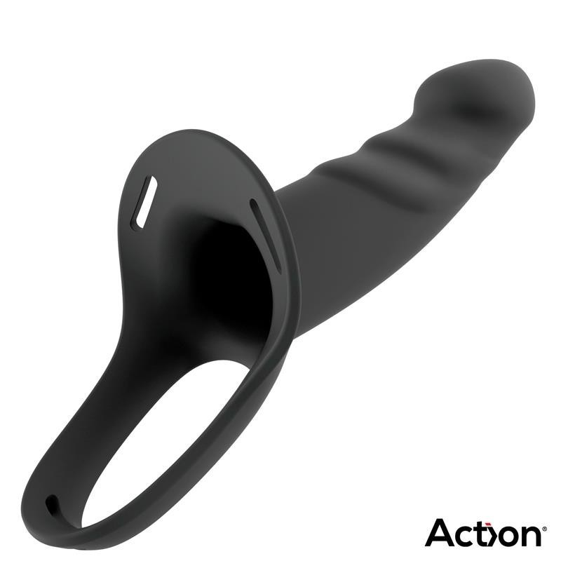 harnais Strap-on avec Gode creux silicone Premium taille L Noir