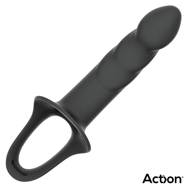 harnais Strap-on avec Gode creux silicone Premium taille L Noir