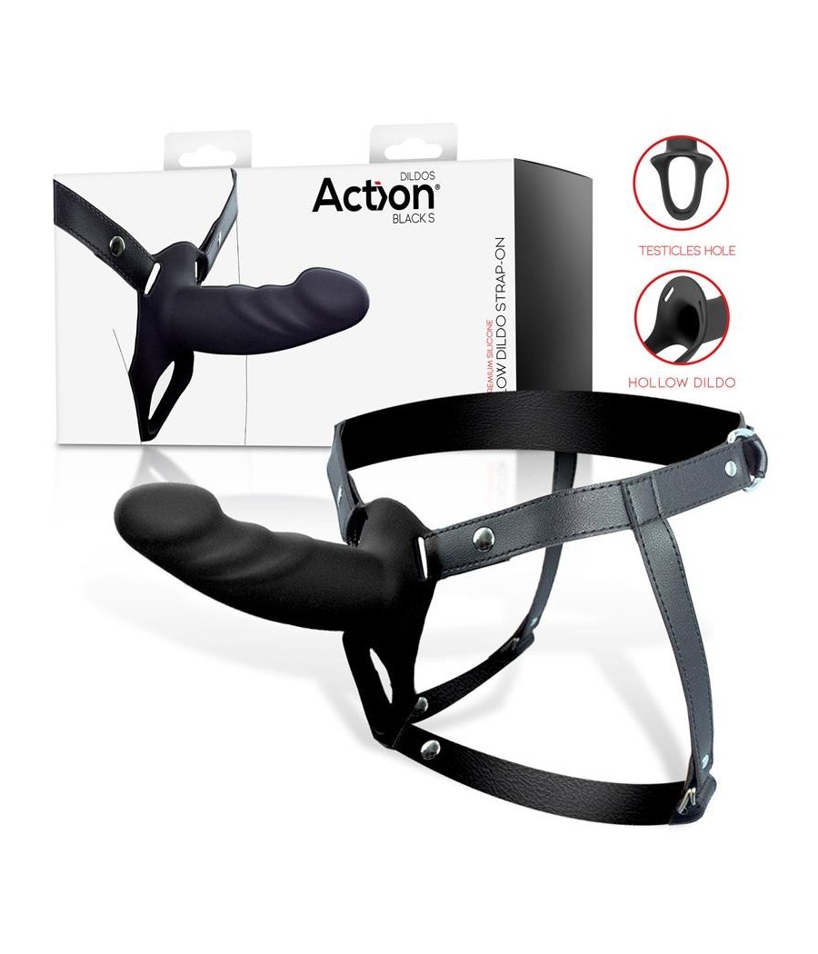 harnais Strap-On avec Gode creux silicone Premium taille S noir