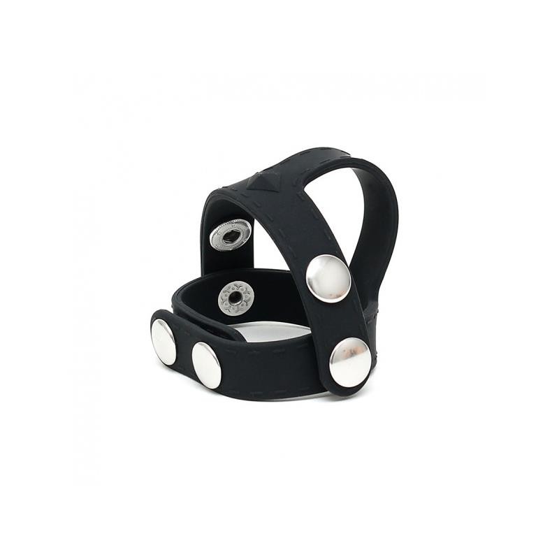 Rimba Latex play Anneau à pénis et testicules réglable