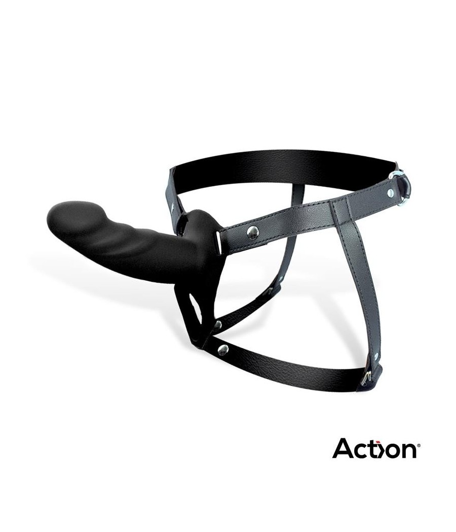 harnais Strap-On avec Gode creux silicone Premium taille S noir