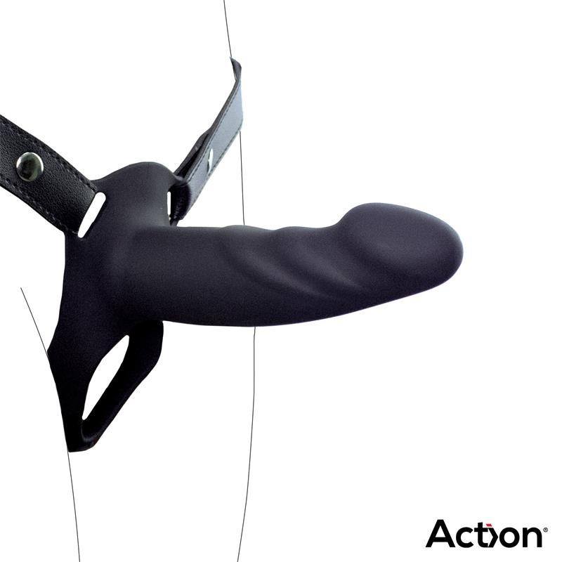 harnais Strap-On avec Gode creux silicone Premium taille S noir