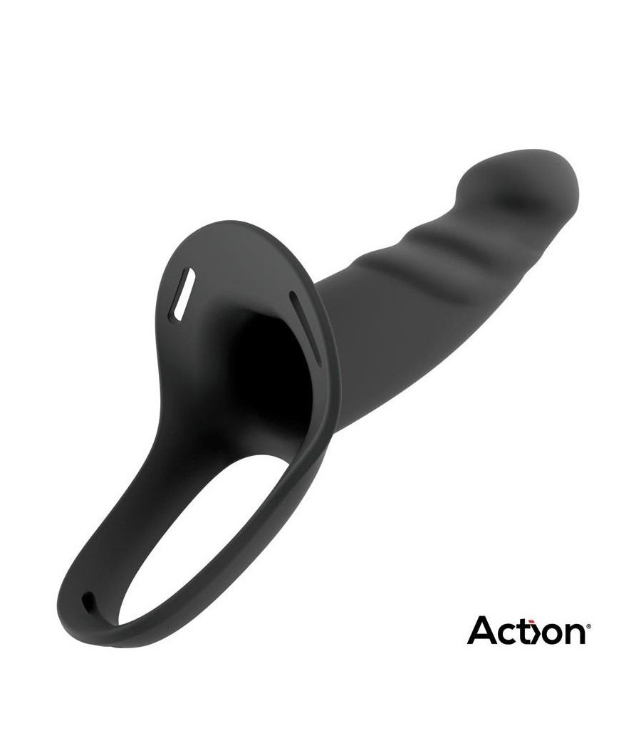 harnais Strap-On avec Gode creux silicone Premium taille S noir
