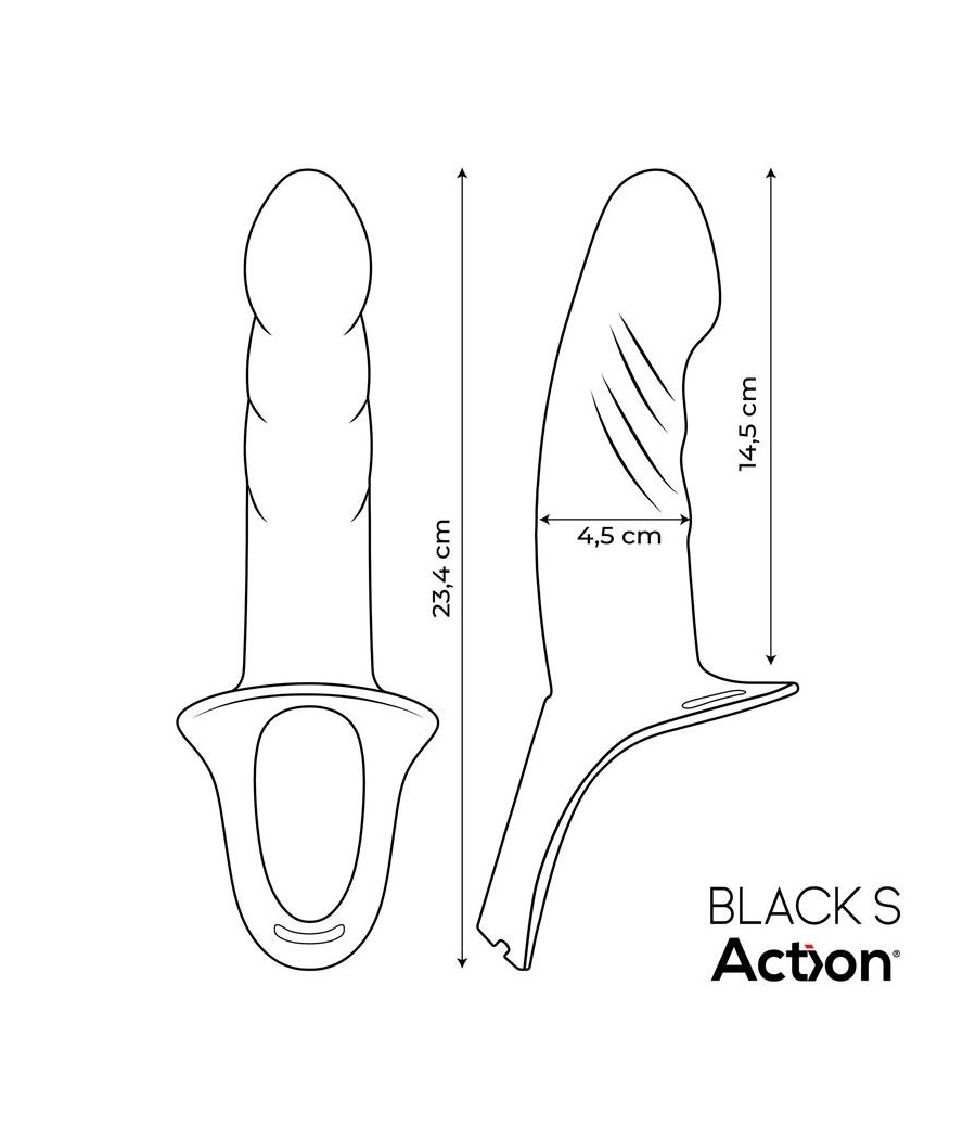 harnais Strap-On avec Gode creux silicone Premium taille S noir
