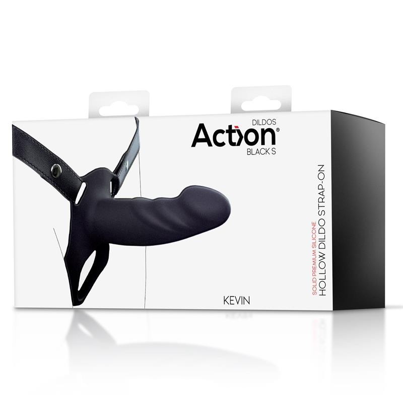 harnais Strap-On avec Gode creux silicone Premium taille S noir