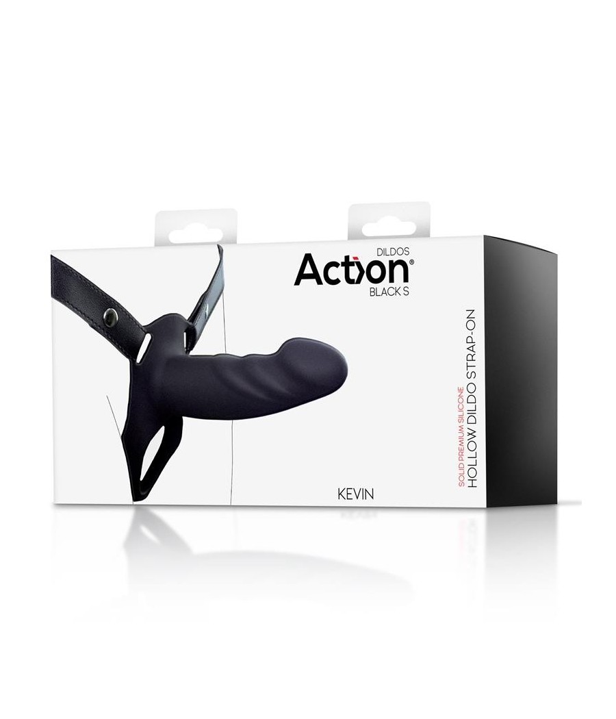 harnais Strap-On avec Gode creux silicone Premium taille S noir
