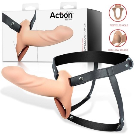 harnais Strap-on avec Gode creux silicone Premium taille L