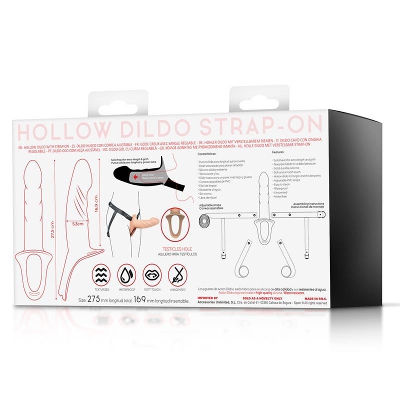harnais Strap-on avec Gode creux silicone Premium taille L