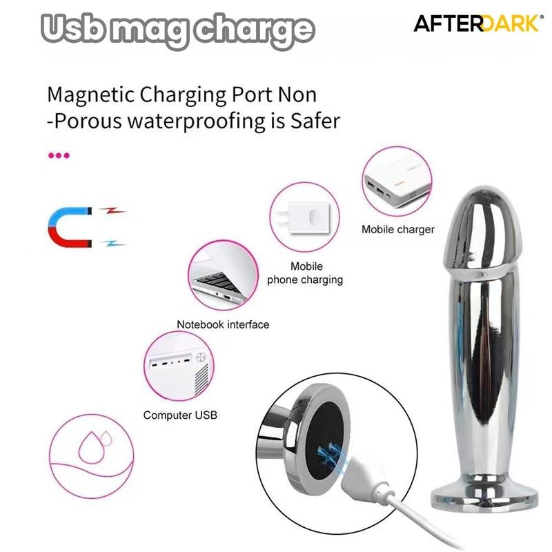 Sarmet Plug Anal chromé vibrant USB Magnétique Taille S