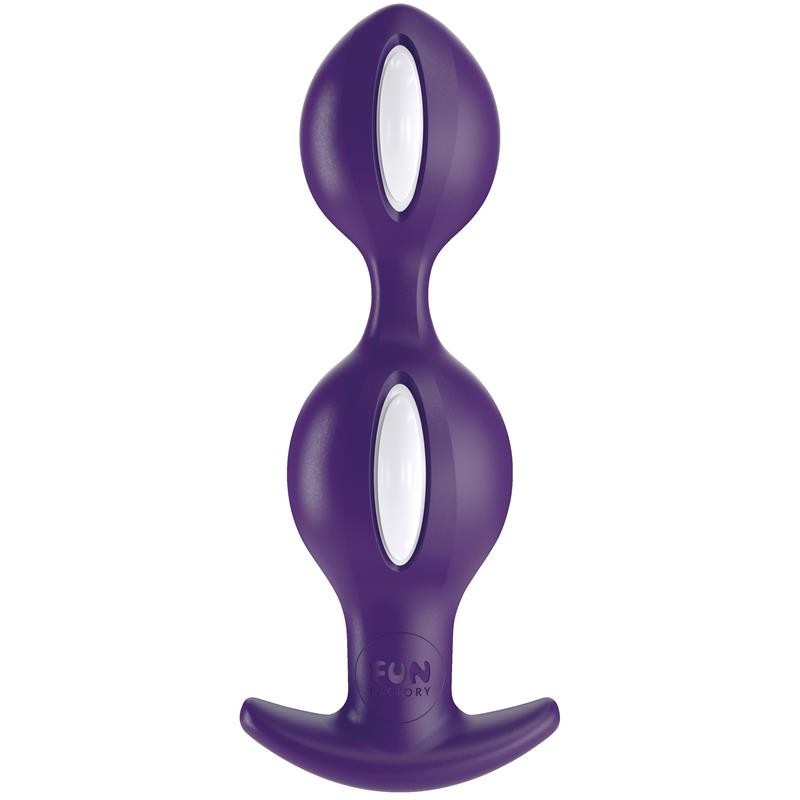 B Balls Duo Plug Anal avec Poids Blanc/Violet Foncé