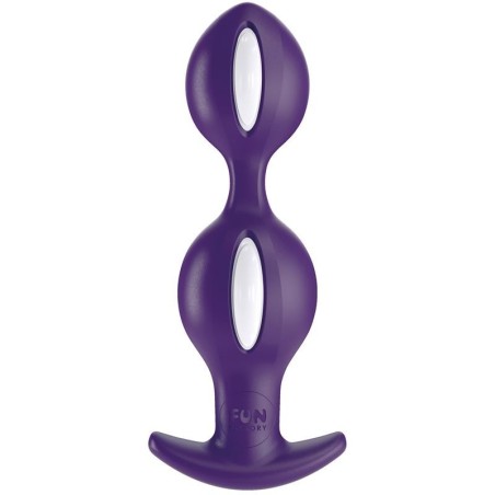 B Balls Duo Plug Anal avec Poids Blanc/Violet Foncé