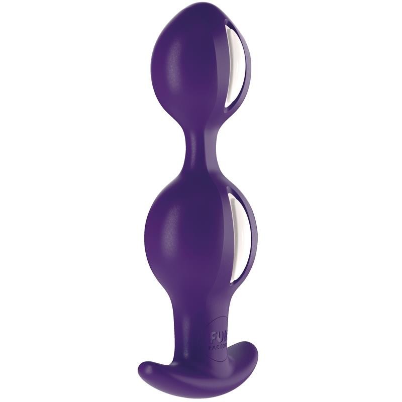 B Balls Duo Plug Anal avec Poids Blanc/Violet Foncé