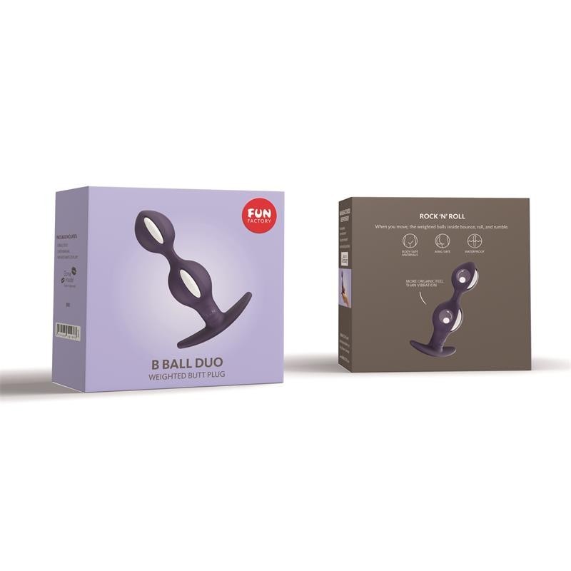 B Balls Duo Plug Anal avec Poids Blanc/Violet Foncé