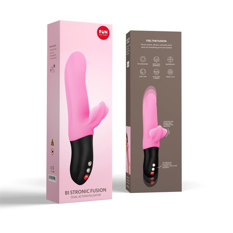 vibromasseur avec vas-et-vient Bi Stronic Fusion Candet Rose