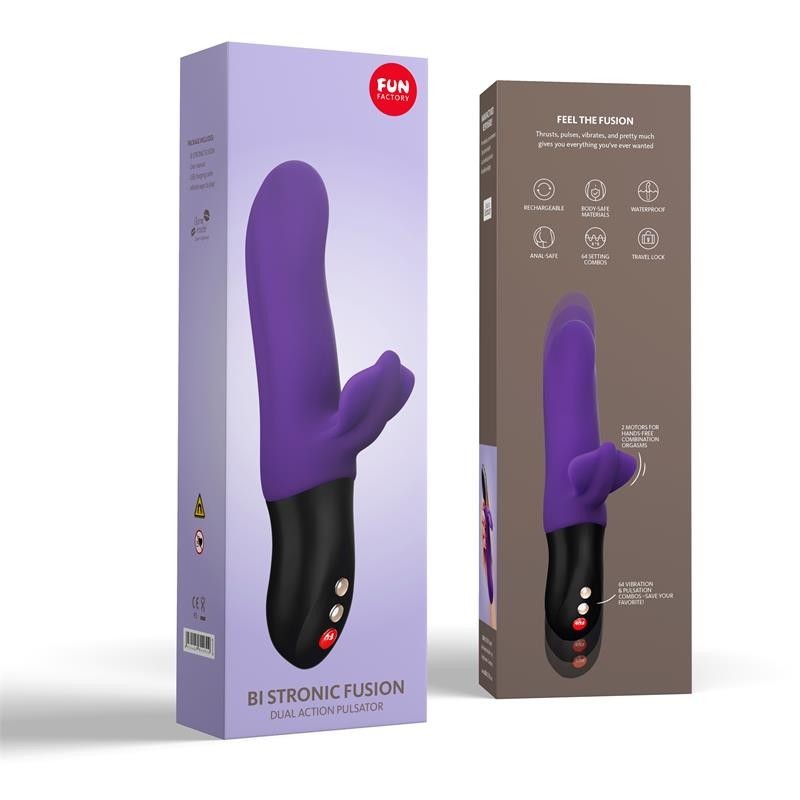 vibromasseur avec vas-et-vient Bi Stronic Fusion Violett