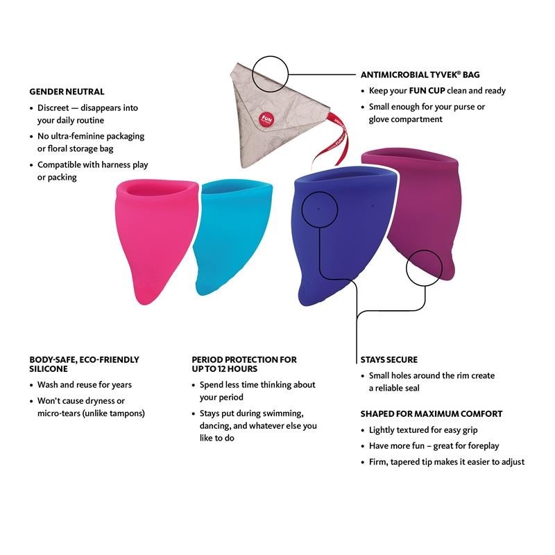 Kit Fun Cup Explore 2 bonnets menstruellees Rose et Outremer