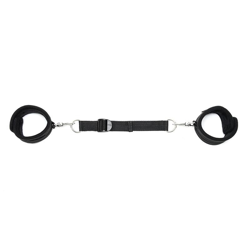 Rimba Bondage play menottes pour cheville avec laisse Elástica Couleur Noir