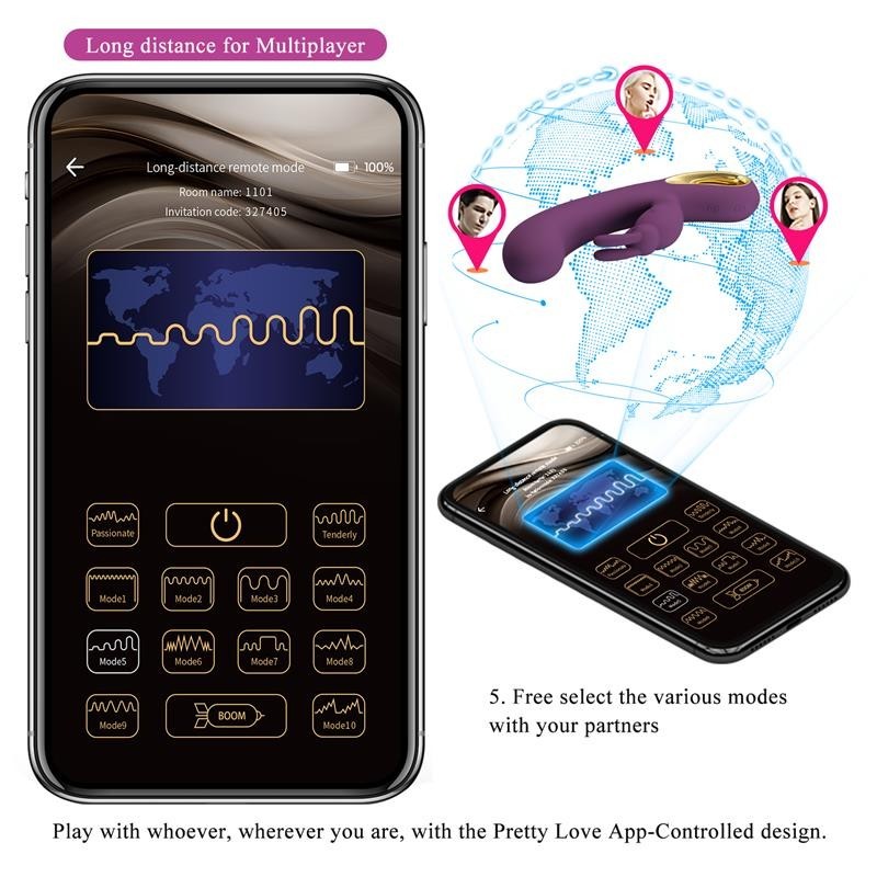 Liam Vibromasseur point G silicone avec APP violet