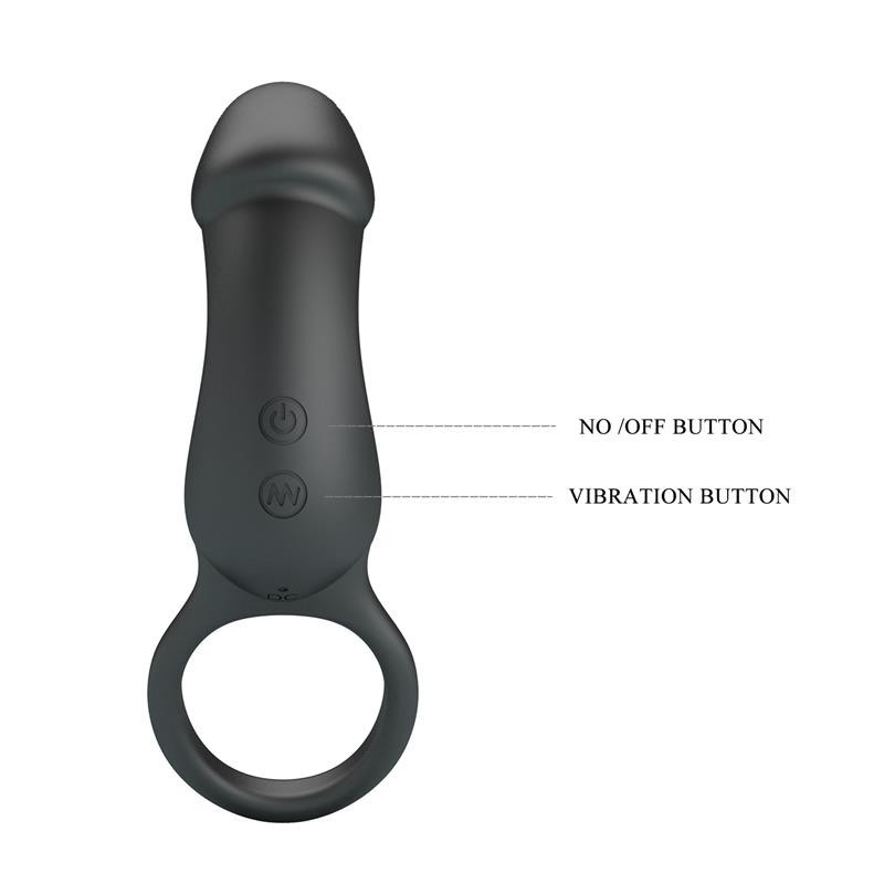 Trae Anneau Vibromasseur silicone USB Noir