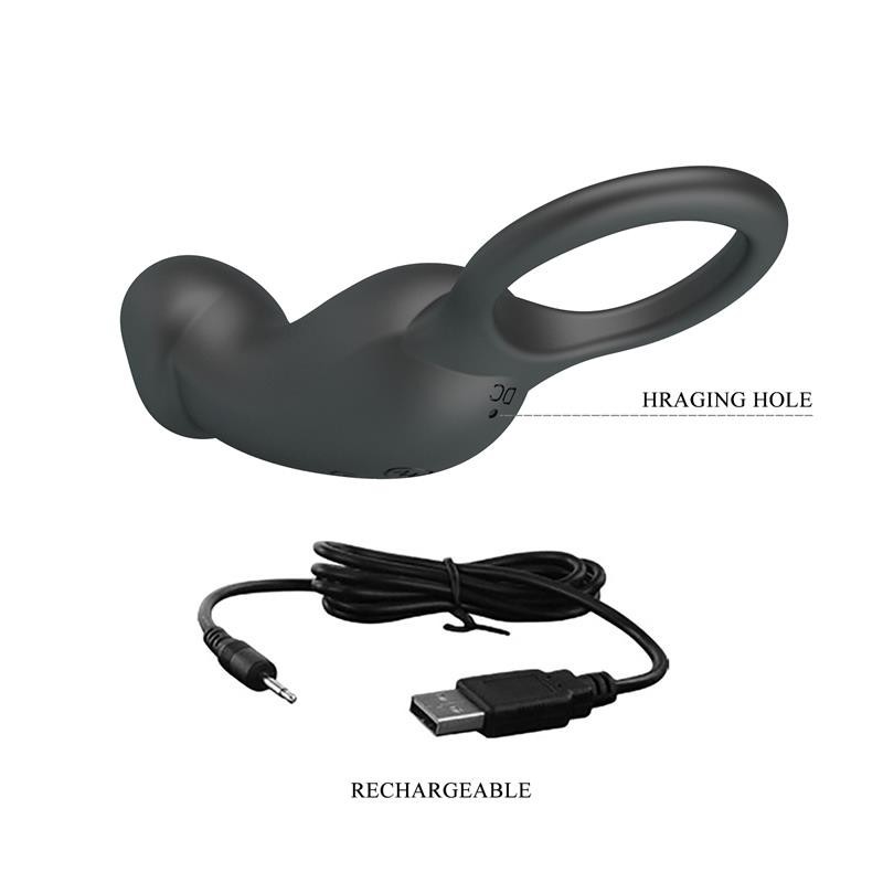 Trae Anneau Vibromasseur silicone USB Noir
