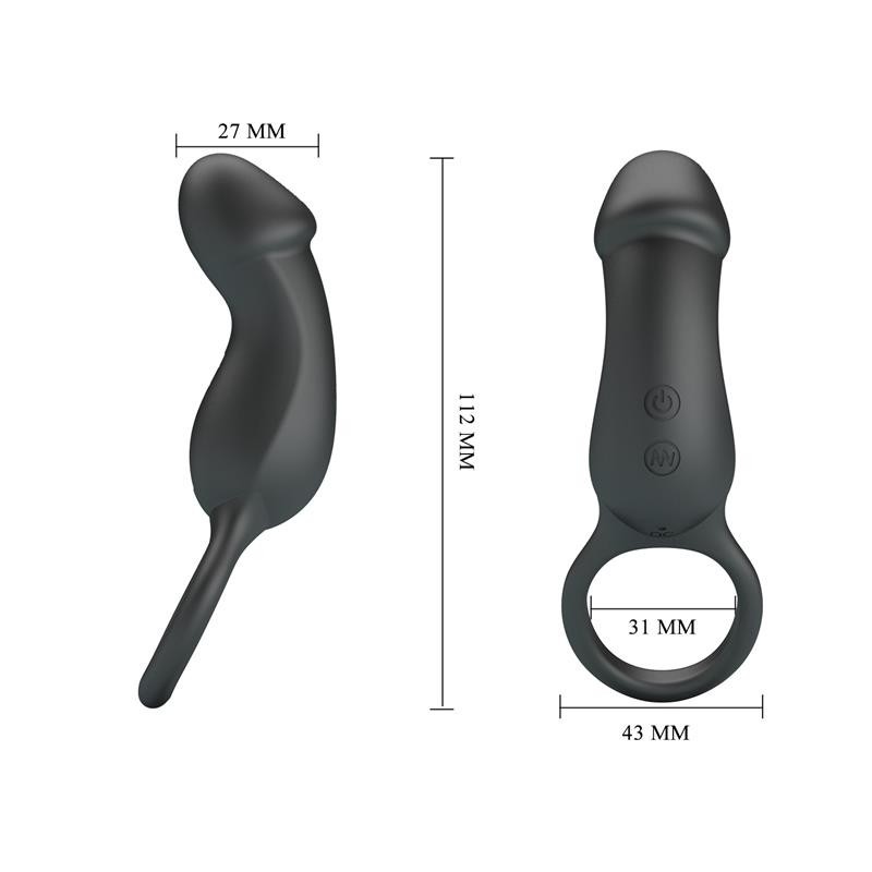 Trae Anneau Vibromasseur silicone USB Noir
