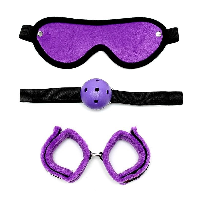Rimba Bondage play ensemble Bondage 3 Pièces Couleur Violet